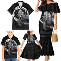 Iceland Viking Drakkar Family Matching Mermaid Dress and Hawaiian Shirt Viking Blood - Wonder Print Shop