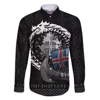 Iceland Viking Drakkar Family Matching Off The Shoulder Long Sleeve Dress and Hawaiian Shirt Viking Blood - Wonder Print Shop
