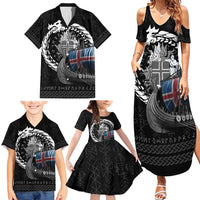 Iceland Viking Drakkar Family Matching Summer Maxi Dress and Hawaiian Shirt Viking Blood - Wonder Print Shop