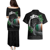 Ireland Viking Drakkar Couples Matching Puletasi and Hawaiian Shirt Viking Blood - Wonder Print Shop