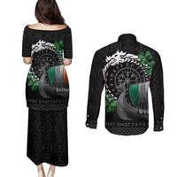 Ireland Viking Drakkar Couples Matching Puletasi and Long Sleeve Button Shirt Viking Blood - Wonder Print Shop
