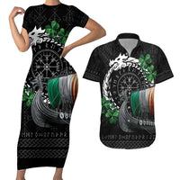 Ireland Viking Drakkar Couples Matching Short Sleeve Bodycon Dress and Hawaiian Shirt Viking Blood - Wonder Print Shop