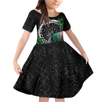 Ireland Viking Drakkar Family Matching Off Shoulder Short Dress and Hawaiian Shirt Viking Blood - Wonder Print Shop