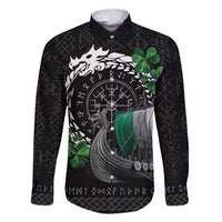 Ireland Viking Drakkar Family Matching Off Shoulder Short Dress and Hawaiian Shirt Viking Blood - Wonder Print Shop