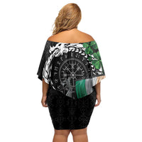 Ireland Viking Drakkar Family Matching Off Shoulder Short Dress and Hawaiian Shirt Viking Blood - Wonder Print Shop