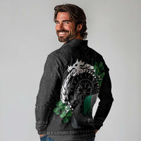 Ireland Viking Drakkar Long Sleeve Polo Shirt Viking Blood - Wonder Print Shop