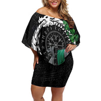 Ireland Viking Drakkar Off Shoulder Short Dress Viking Blood - Wonder Print Shop