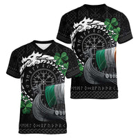 Ireland Viking Drakkar Women V-Neck T-Shirt Viking Blood - Wonder Print Shop