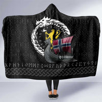 Norway Viking Drakkar Hooded Blanket Viking Blood - Wonder Print Shop