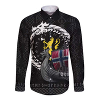 Norway Viking Drakkar Long Sleeve Button Shirt Viking Blood - Wonder Print Shop