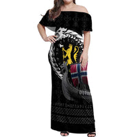 Norway Viking Drakkar Off Shoulder Maxi Dress Viking Blood - Wonder Print Shop