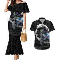 Scotland Viking Drakkar Couples Matching Mermaid Dress and Hawaiian Shirt Viking Blood - Wonder Print Shop