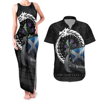 Scotland Viking Drakkar Couples Matching Tank Maxi Dress and Hawaiian Shirt Viking Blood - Wonder Print Shop