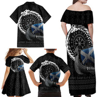 Scotland Viking Drakkar Family Matching Off Shoulder Maxi Dress and Hawaiian Shirt Viking Blood - Wonder Print Shop