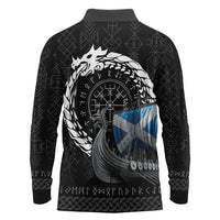 Scotland Viking Drakkar Long Sleeve Polo Shirt Viking Blood - Wonder Print Shop