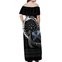 Scotland Viking Drakkar Off Shoulder Maxi Dress Viking Blood - Wonder Print Shop