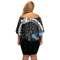 Scotland Viking Drakkar Off Shoulder Short Dress Viking Blood - Wonder Print Shop