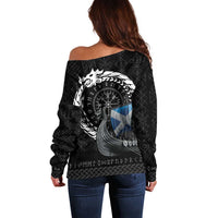 Scotland Viking Drakkar Off Shoulder Sweater Viking Blood - Wonder Print Shop