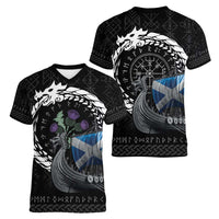 Scotland Viking Drakkar Women V-Neck T-Shirt Viking Blood - Wonder Print Shop