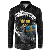 Sweden Viking Drakkar Button Sweatshirt Viking Blood - Wonder Print Shop