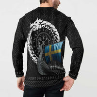 Sweden Viking Drakkar Button Sweatshirt Viking Blood - Wonder Print Shop