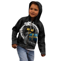 Sweden Viking Drakkar Kid Hoodie Viking Blood - Wonder Print Shop