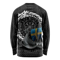 Sweden Viking Drakkar Long Sleeve Shirt Viking Blood - Wonder Print Shop
