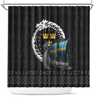 Sweden Viking Drakkar Shower Curtain Viking Blood - Wonder Print Shop