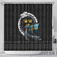 Sweden Viking Drakkar Shower Curtain Viking Blood - Wonder Print Shop