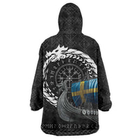 Sweden Viking Drakkar Wearable Blanket Hoodie Viking Blood - Wonder Print Shop