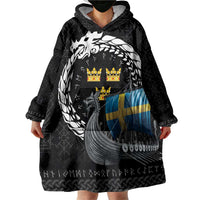 Sweden Viking Drakkar Wearable Blanket Hoodie Viking Blood - Wonder Print Shop