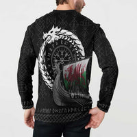 Wales Viking Drakkar Button Sweatshirt Viking Blood - Wonder Print Shop