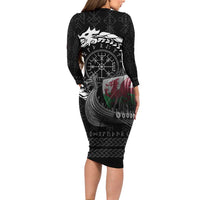 Wales Viking Drakkar Family Matching Long Sleeve Bodycon Dress and Hawaiian Shirt Viking Blood - Wonder Print Shop