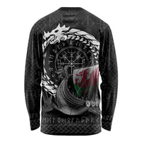 Wales Viking Drakkar Long Sleeve Shirt Viking Blood - Wonder Print Shop