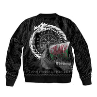 Wales Viking Drakkar Sleeve Zip Bomber Jacket Viking Blood - Wonder Print Shop