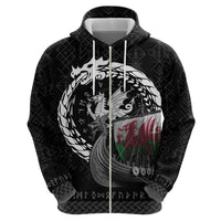 Wales Viking Drakkar Zip Hoodie Viking Blood - Wonder Print Shop