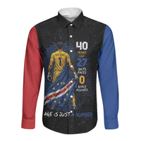 Cape Verde Goalkeeper Personalized Long Sleeve Button Shirt 40 Years Old 27 Shots Zero Goals Vintage