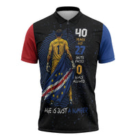 Cape Verde Goalkeeper Personalized Zipper Polo Shirt 40 Years Old 27 Shots Zero Goals Vintage