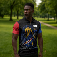 Cape Verde Goalkeeper Personalized Zipper Polo Shirt 40 Years Old 27 Shots Zero Goals Vintage