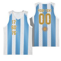 Argentina Hattrick WC26 Custom Basketball Jersey Triple Strike Football Albiceleste Fan