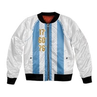 Argentina Hattrick WC26 Custom Bomber Jacket Triple Strike Football Albiceleste Fan