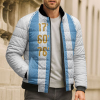 Argentina Hattrick WC26 Custom Bomber Puffer Jacket Triple Strike Football Albiceleste Fan