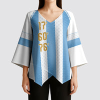 Argentina Hattrick WC26 Custom Kimono Sleeve Blouse Triple Strike Football Albiceleste Fan