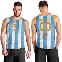 Argentina Hattrick WC26 Custom Men Tank Top Triple Strike Football Albiceleste Fan