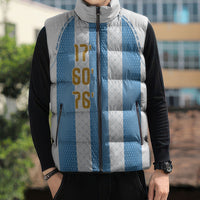 Argentina Hattrick WC26 Custom Sleeveless Puffer Jacket Triple Strike Football Albiceleste Fan