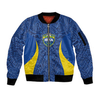 Vai Dar Brasil Custom Sleeve Zip Bomber Jacket Brasil Rumo ao Hexa Football Supporter