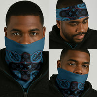 Bafokeng Rabbit Crown Palesa ea kharanium Neck Gaiter Blue Seanamarena Basotho Blanket Inspired