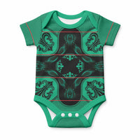 Bafokeng Rabbit Crown Palesa ea kharanium Baby Onesie Green Seanamarena Basotho Blanket Inspired