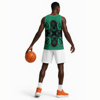 Bafokeng Rabbit Crown Palesa ea kharanium Basketball Jersey Green Seanamarena Basotho Blanket Inspired