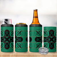 Bafokeng Rabbit Crown Palesa ea kharanium 4 in 1 Can Cooler Tumbler Green Seanamarena Basotho Blanket Inspired